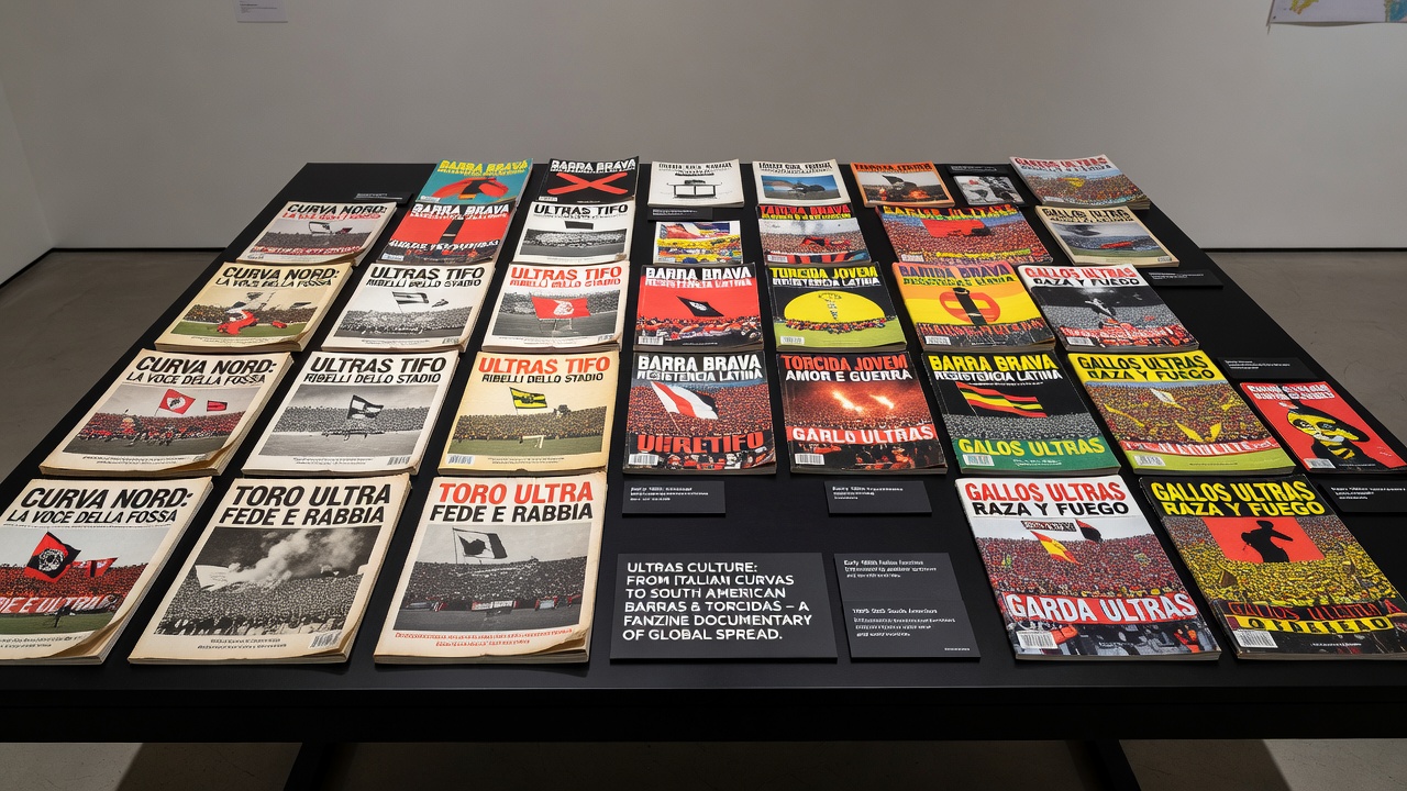 South American ultras fanzines from the 1980s featuring translated Italian chants and adapted flag designs