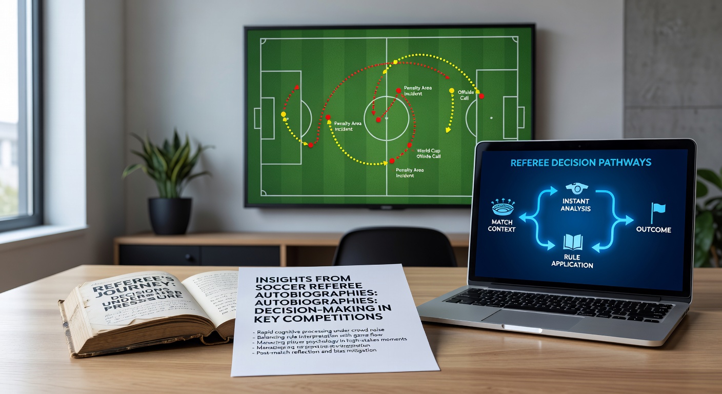 Referee signaling a decision on the pitch with assistant referees positioned nearby during an international final