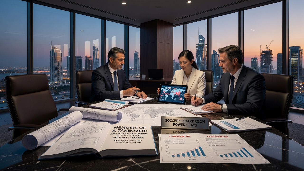 Executive discussions during a Gulf club takeover meeting